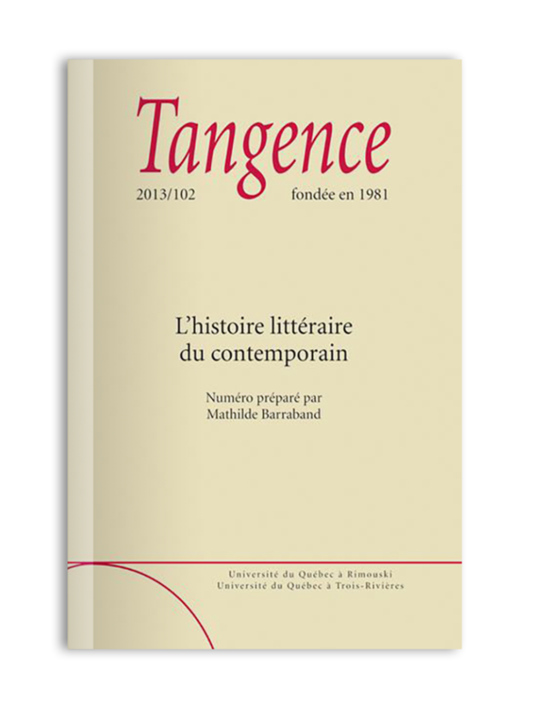 n° 102 / L'histoire littéraire du contemporain