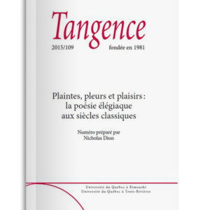 n° 109 / Plaintes, pleurs et plaisirs : la poésie élégiaque aux siècles classiques