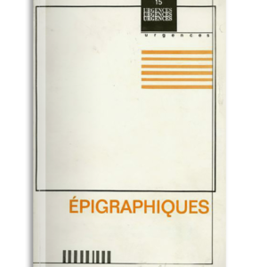 n° 15 / Épigraphiques