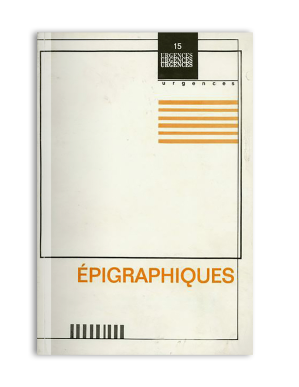 n° 15 / Épigraphiques