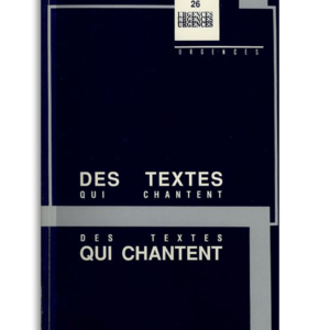 n° 26 / Des textes qui chantent