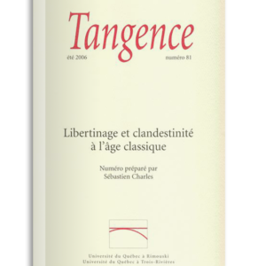 n° 81 / Libertinage et clandestinité à l'âge classique